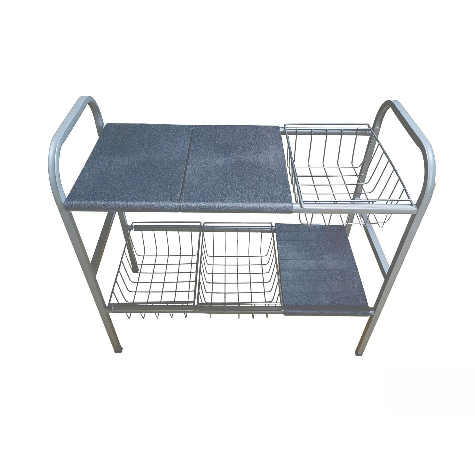 OSNIYAW Kitchen Storage Rack with 2 Layers 3 Boards and 3 Baskets for Organizing Pots Pans and Utensils Space Saving Storage Rack