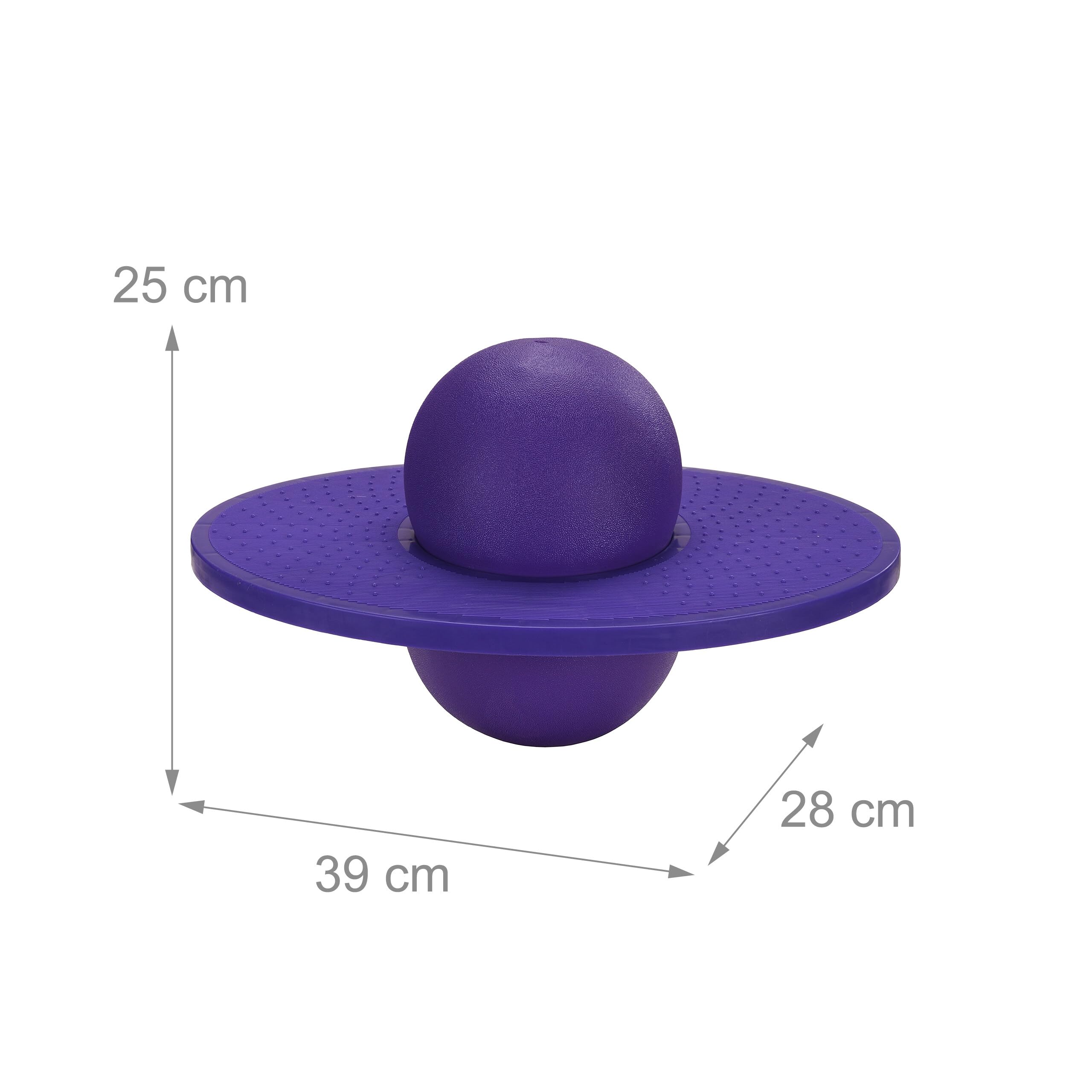 Relaxdays Pogo Ball pour Enfants, jusqu'à 100 kg, Jouet de Saut extérieur, Violet, 25x39x28 cm