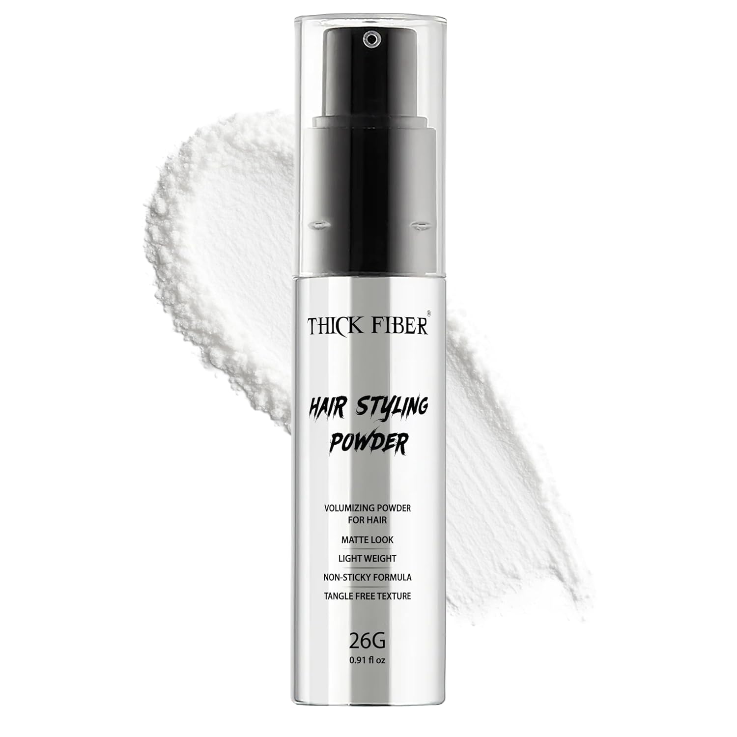 Thick Fiber Hair Styling Powder Tangle-Free Non-Sticky No White Residue Infused Clay-Based Powder for Volumizing Texturizing Matte Finish