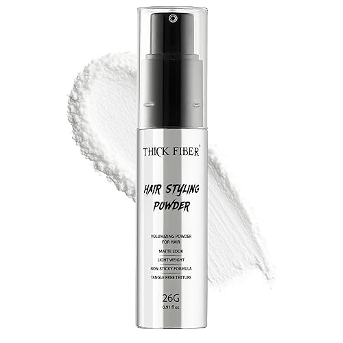 Thick Fiber Polvo para peinar el cabello, sin enredos, antiadherente, sin residuos blancos, polvo a base de arcilla infundido para dar volumen y