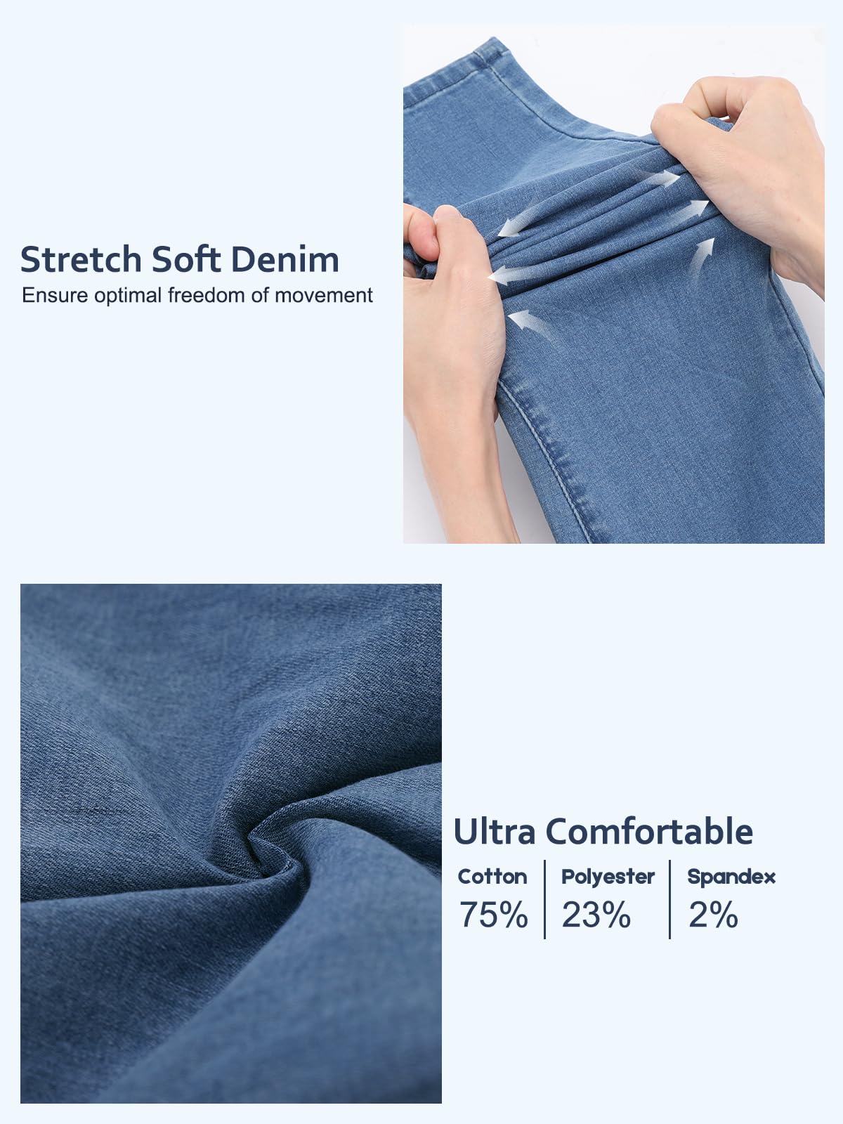 Jeans Donna Elasticizzati, Jeggings Donna Treggings Leggins a Vita Alta Skinny Aderenti Pantaloni Stretti Slim Ankle