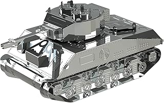METAL-TIME Model M4 Sherman, 3D Puzzles for Adults or Teens, DIY Metal Puzzle Model Kit, 3D Metal Model Brain Teaser Puzzle - Great Gift Idea, 44 PCS.