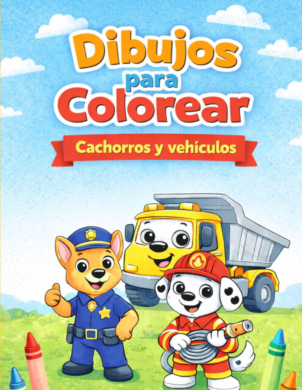 Dibujos para Colorear: Cachorros y vehículos
