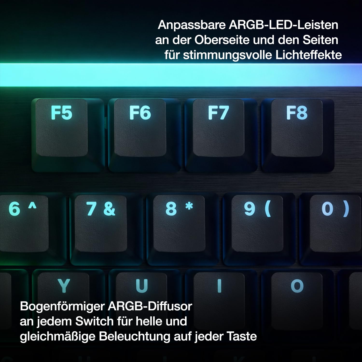 be quiet! Light Mount Mechanische Tastatur und Dark Perk Sym Wireless Gaming Maus-Bundle, Leise Lineare Switches, ARGB-Beleuchtung, 55g, 32.000 DPI, 110h Akku