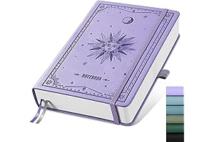 EMSHOI 320-Page A5 Hardcover Leather Sketch Book Light Purple