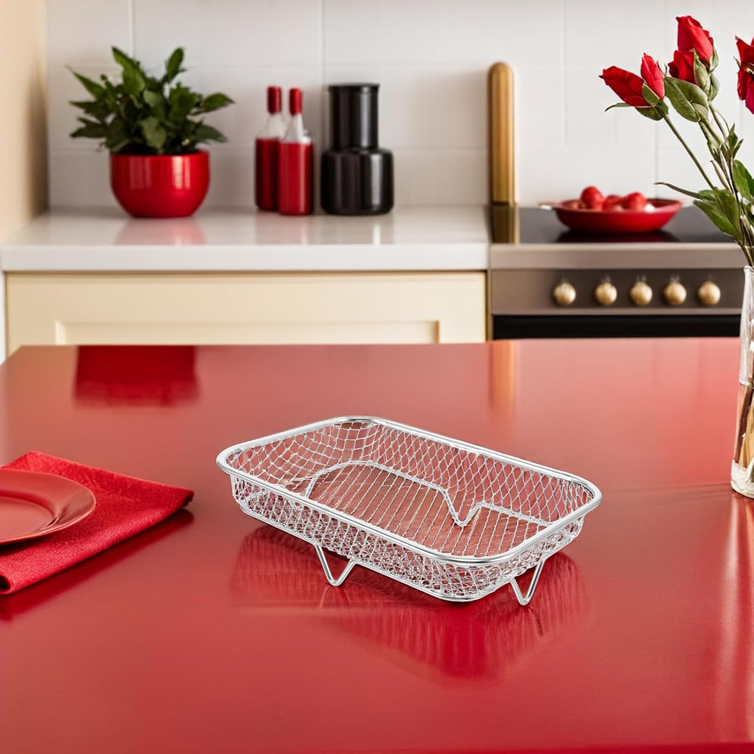 6pcs Stainless Steel Air Fryer Baking Rack for Xmas Oven Cooking