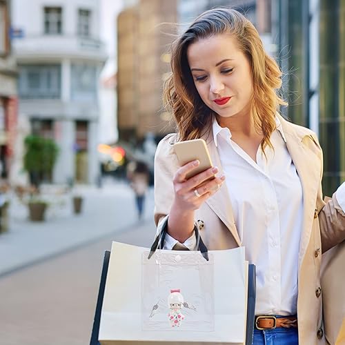 Miniatura 7 de iplusmile 12 bolsas transparentes transparentes para recuerdos de fiesta, bodas, cumpleaños y bolsas de mano para un fácil transporte