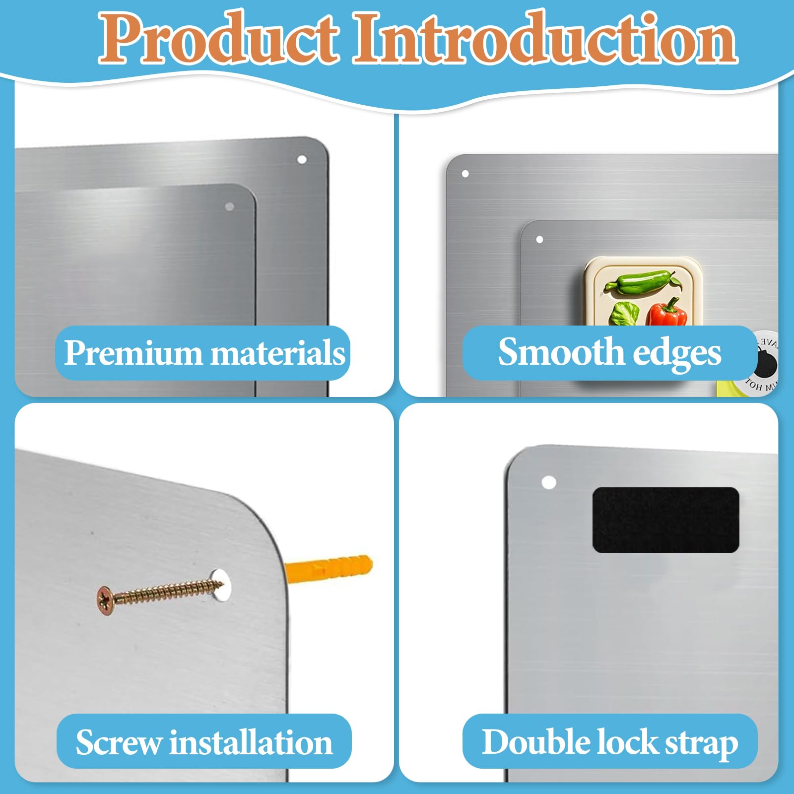 Magnetic Board, 2 Pcs Metal Magnet Board for Fridge Magnets Wall 43.5 x 30cm Magnetic Notice Bulletin Memo Board for Office Bedroom Home Display - Image 2