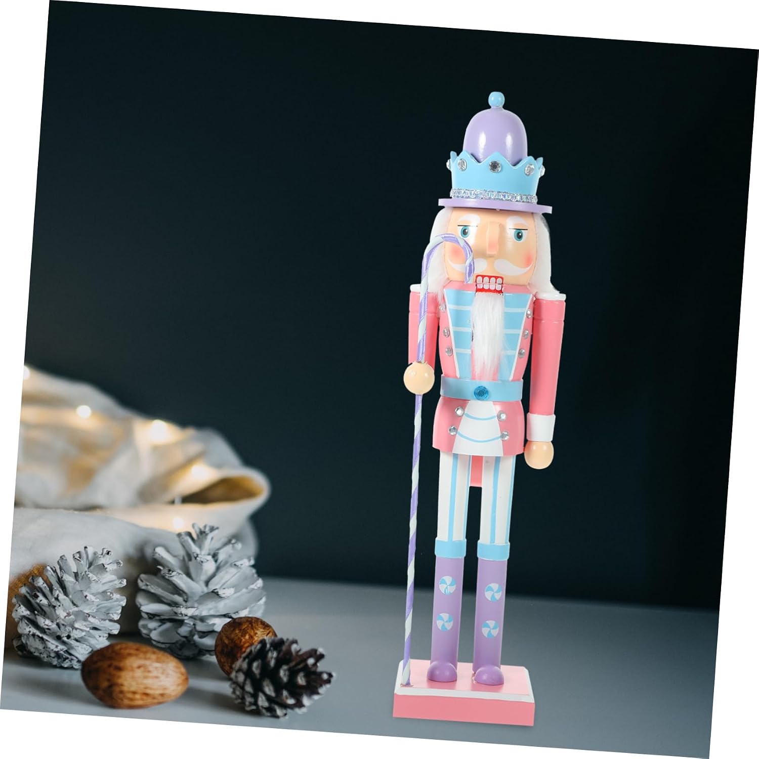 Garneck Christmas Nutcracker Puppet Figure by Wooden Desktop Decor Xmas Party Favor Nutcracker Decoration Set