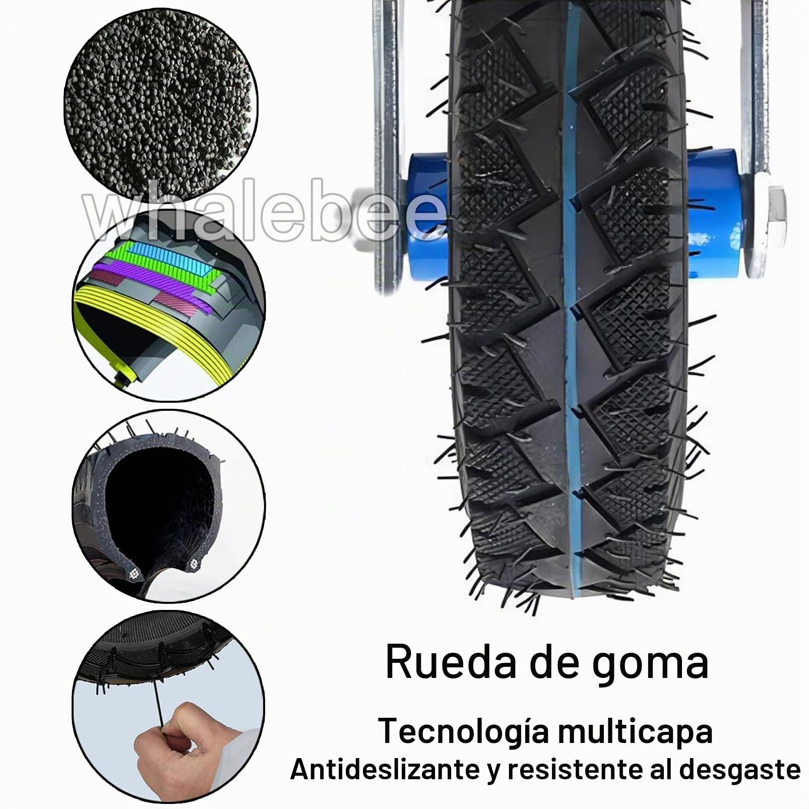 Rueda Industrial Ruedas Giratorias para Carro De Transporte, Carros De Jardín - Servicio Pesado 2 Ruedas Fijas Y 2 Giratorias, 15cm 20cm 25cm Ruedas Neumáticas De Goma, Ruedas De Plato