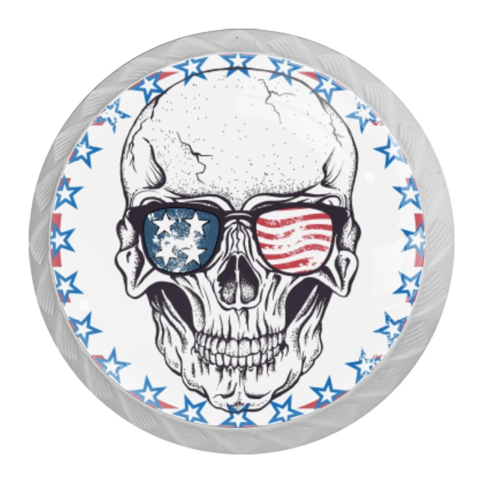 Tqmspg 4 Pieces Drawer Pulls Skull Door Knobs Dresser Handles for Kitchen Wardrobe Cupboard Hardware Furniture