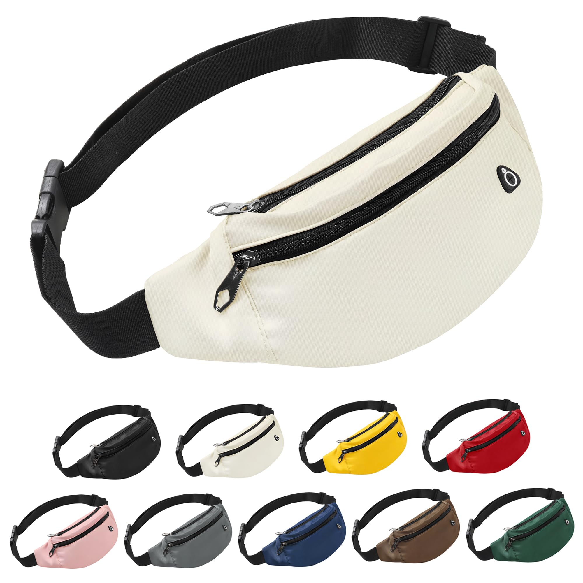 Frenou Fanny Pack Crossbody Bags For Women And Man-Crossbody Bag With Adjustable Strap For Travel Running Hiking Walking Workout Beige