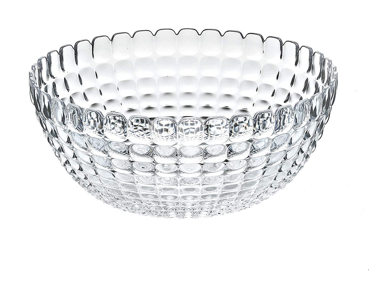 Guzzini Contenitore Tiffany, Trasparente, Ø25 x h11 cm & Tiffany Posata Insalata 27,5 cm