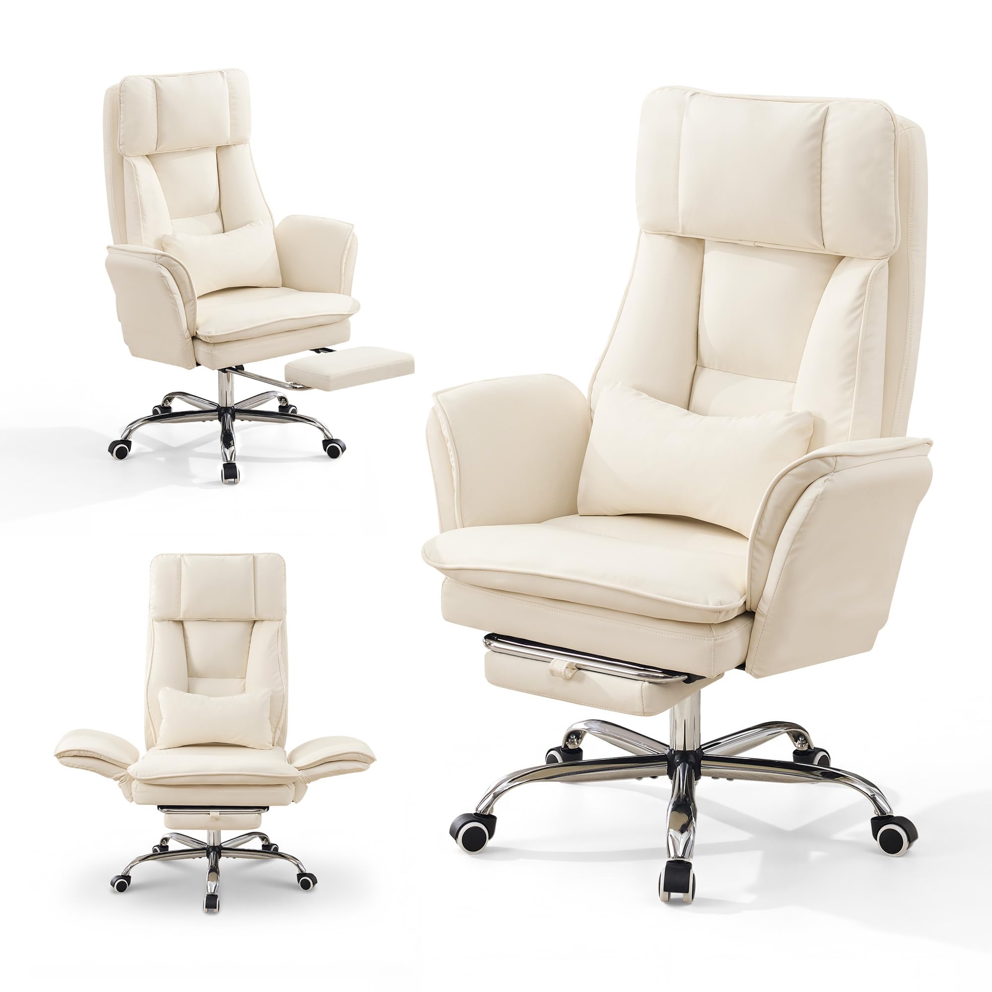HUBSON Criss Cross Office Chair, Beige