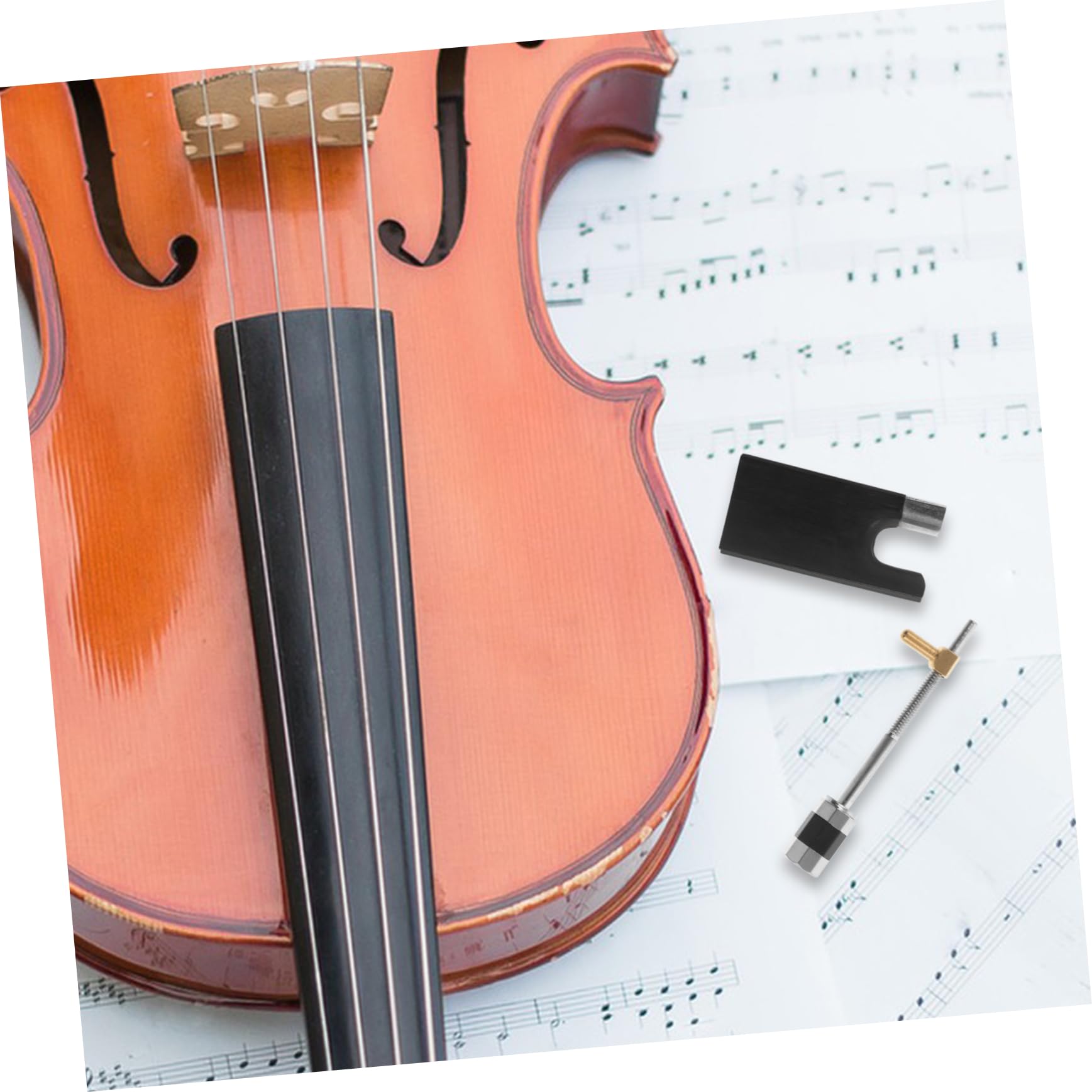 GREENADSCAPE Metal Bow Frog for Violin Replacement Part Wooden Frog Set Screws Easy to Install