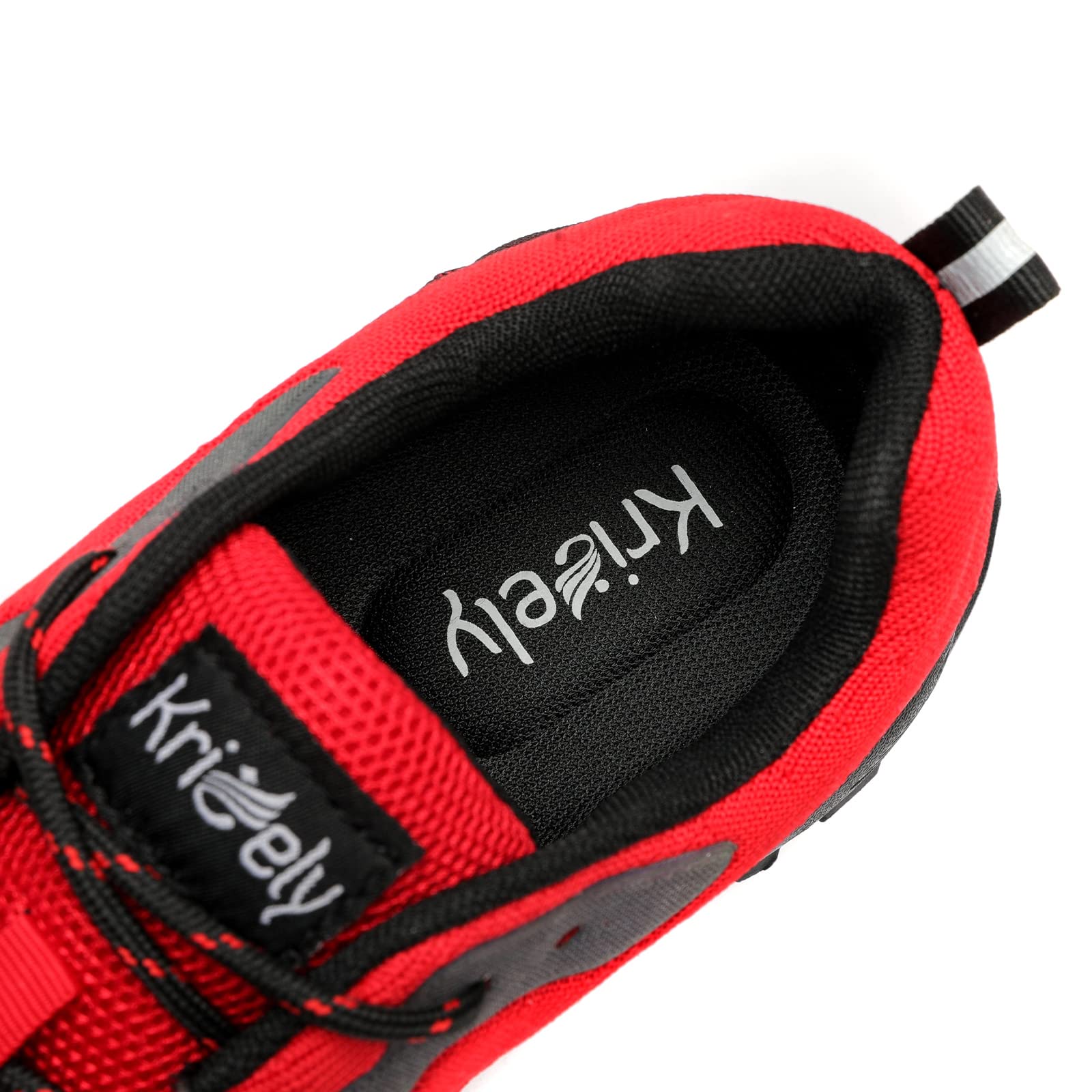Kricely Zapatillas Trail Hombre Antideslizante Senderismo Rojo 44.5 | Transpirable y ligero, suela de goma antidesgaste, apto para montaña, caminatas, trail running y uso exterior diario