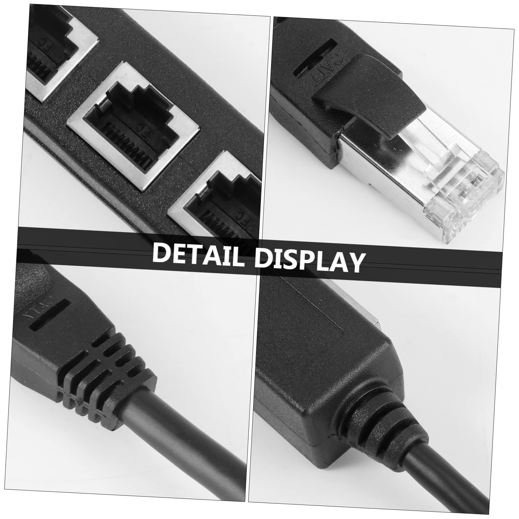 ETHZZLE Triple Network Cable Extender 1 Male to 3 Female Splitter Ethernet Cable for Wall and Computer Random Style