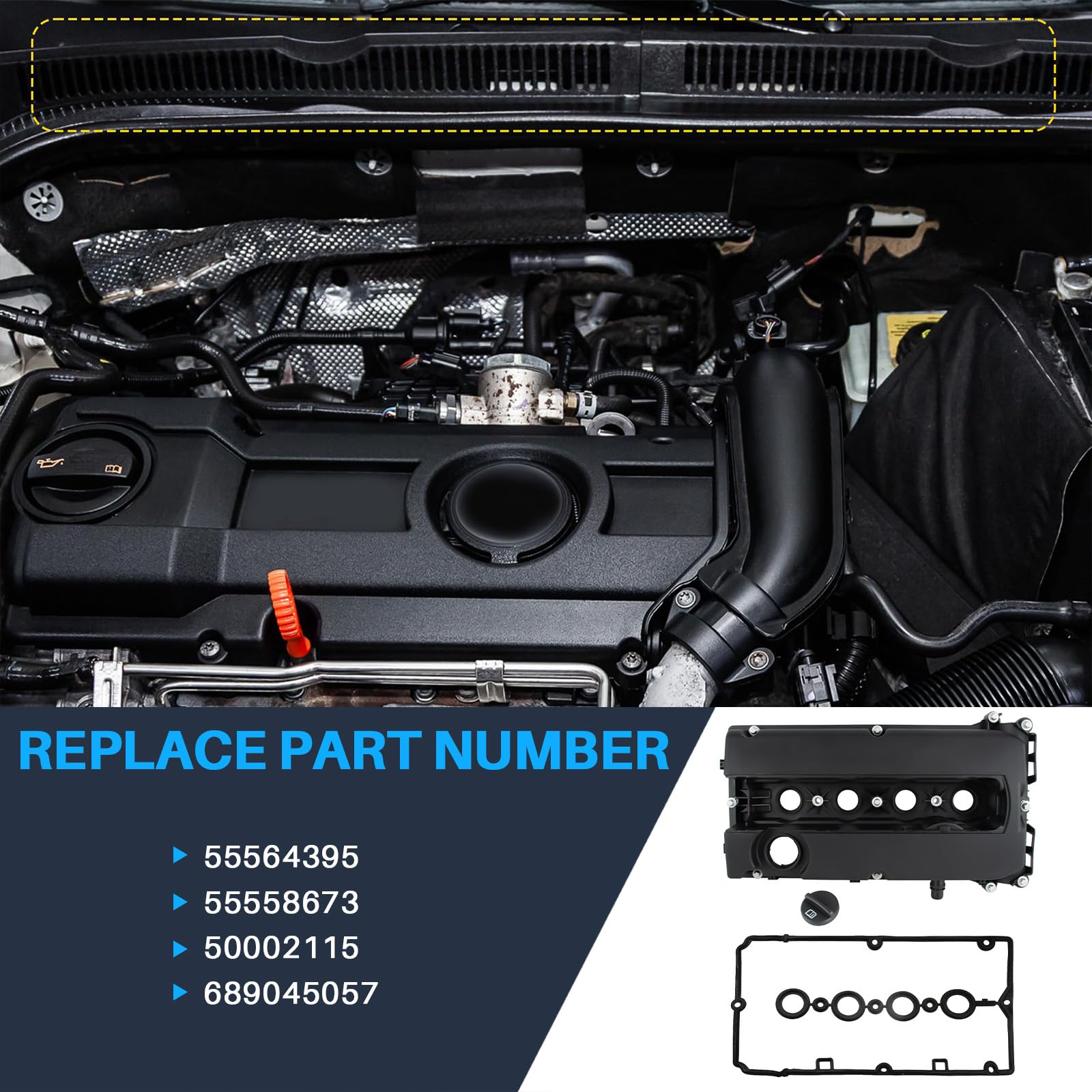 Copertura per testata cilindri compatibile con Astra H J Corsa D Insignia Meriva A Mokka Vectra C Signum Zafira B C Sostituzione per 55564395 55558673