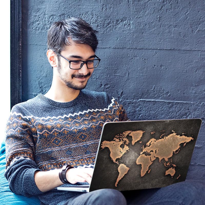Image of Galaxsia World Map 02 Full Body Vinyl Laptop Skin /Sticker /Cover Upto 15.6 Inches Laptops Laminated-Removable-HD Quality Compatible for Hp-Dell-Sony-Lenovo-Asus etc.(15x10 Inches)