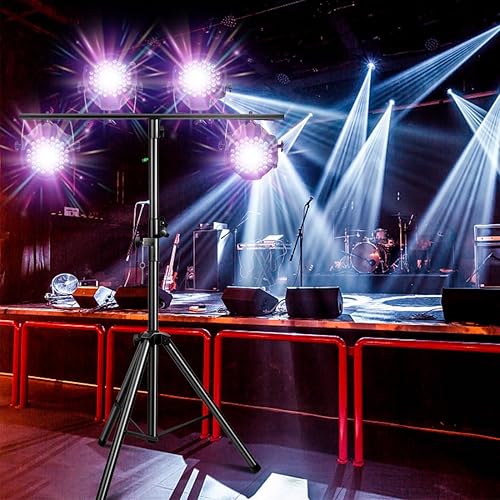 Miniatura 8 de DJ Lights Stand, Heavy Duty DJ Stand 1 Pack, Portable Par Can Tripod Stage Light Stand Adjustable Height 41-95 Inch, DJ Lighting T Bar Suitable for