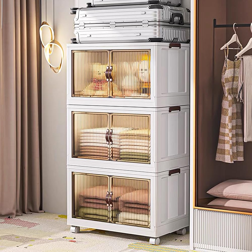 Tour de rangement à Roulettes en Plastique, 6 Grands Tiroirs,Ouverture Facile, Meuble de Rangement, Papeterie, pour Chambre, Salle de Bain, École & Bureau, Sans BPA-60*34*103 cm-blanc
