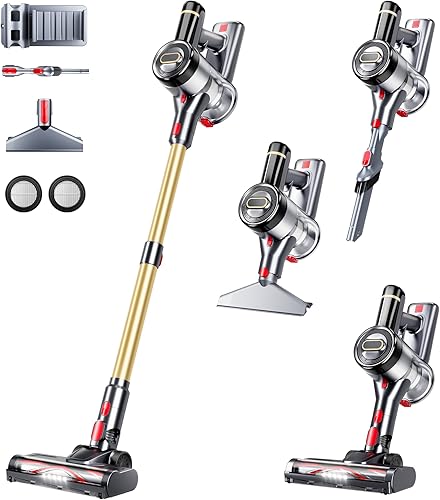 Aspiradora inalámbrica, 500 W, 40 Kpa, 60 minutos, aspiradora para el hogar, aspiradora de palo antienredos con autosoporte, carga de montaje en