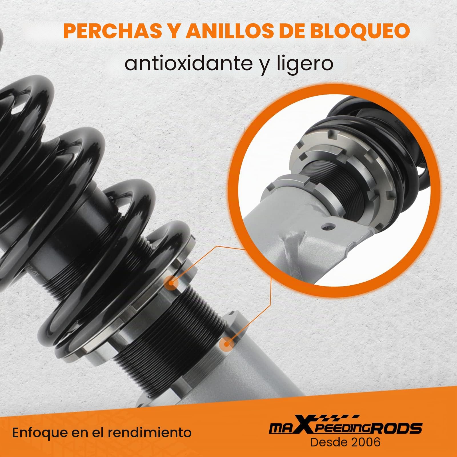 maXpeedingrods Amortiguadores de suspensión coilover regulables para E36 | para BMW 316i 318i 325i 328i Amortiguadores roscados, kit bajada coche