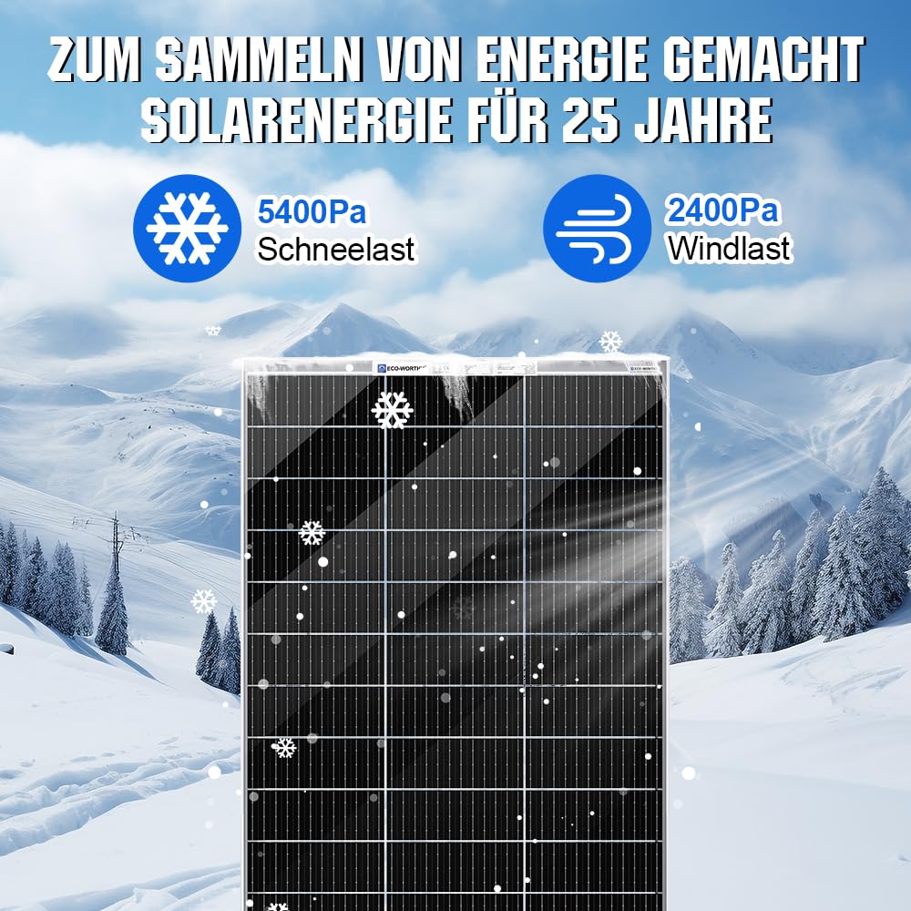 ECO-WORTHY Bifaziales Solarpanel120W 18V, Monokristallin Solarmodul für 12V Batterien, Photovoltaik, Solarpanel 12v ideal für Wohnmobil, Balkonanlage, Gartenhäuse, Boot