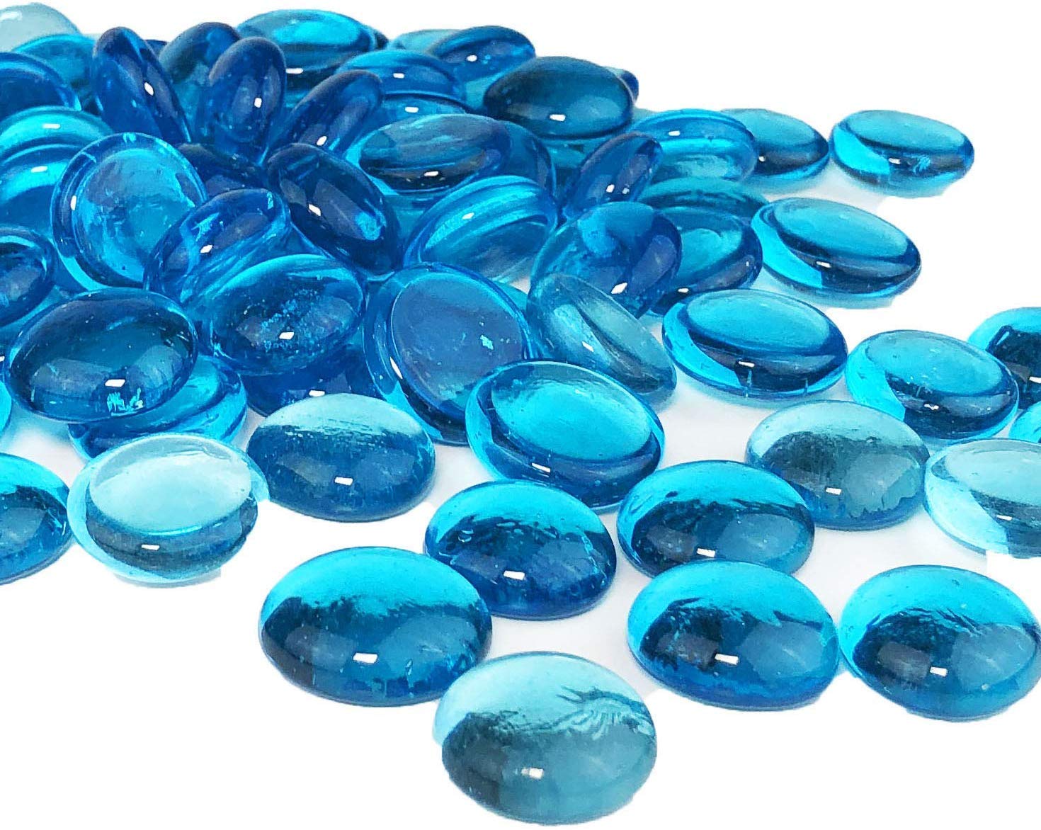 Promote Trader Aqua Blue Flat Marbles, Pebbles, Glass Gems for Vase Fillers, Decoration, Aquarium Decor, 500g (B0969WV1QS) Amazon Price History, Amazon Price Tracker