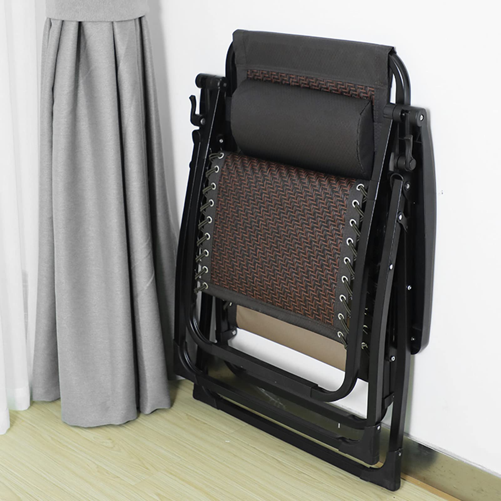 Fauteuil inclinable zéro gravité avec assise rembourrée, angle d'inclinaison réglable, fonction de verrouillage, porte-gobelet latéral et coussin, fauteuil inclinable pliable pour patio, sup