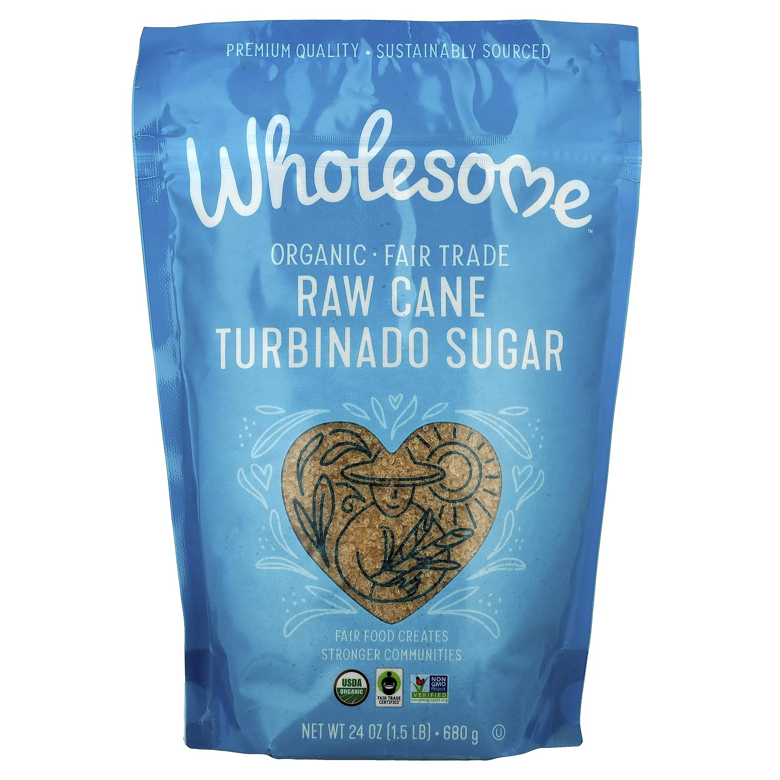 Wholesome Raw Cane Turbinado Sugar 680 g