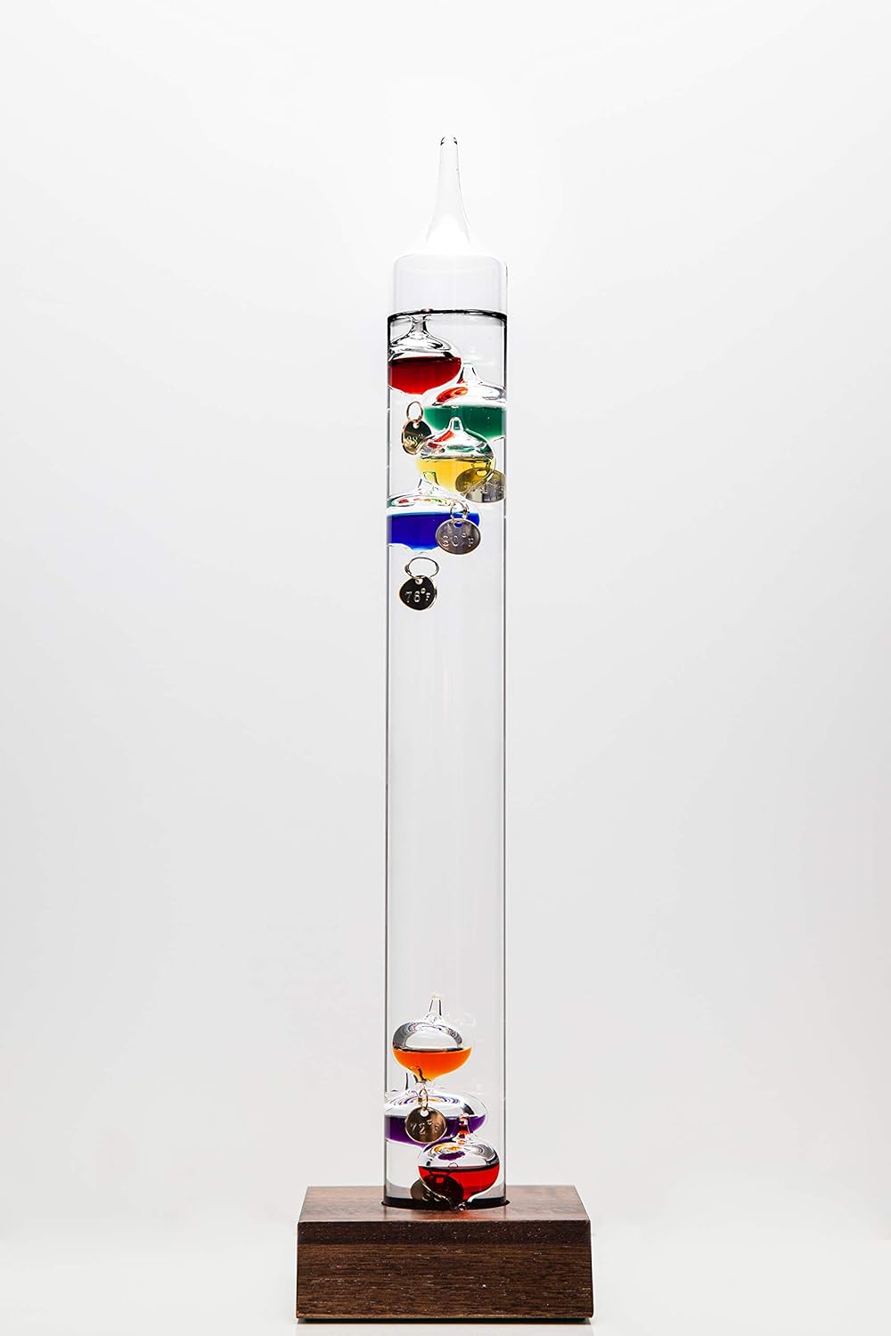 Glassic Gifts® Galileo Thermometer with Wooden Base (17" Tall)