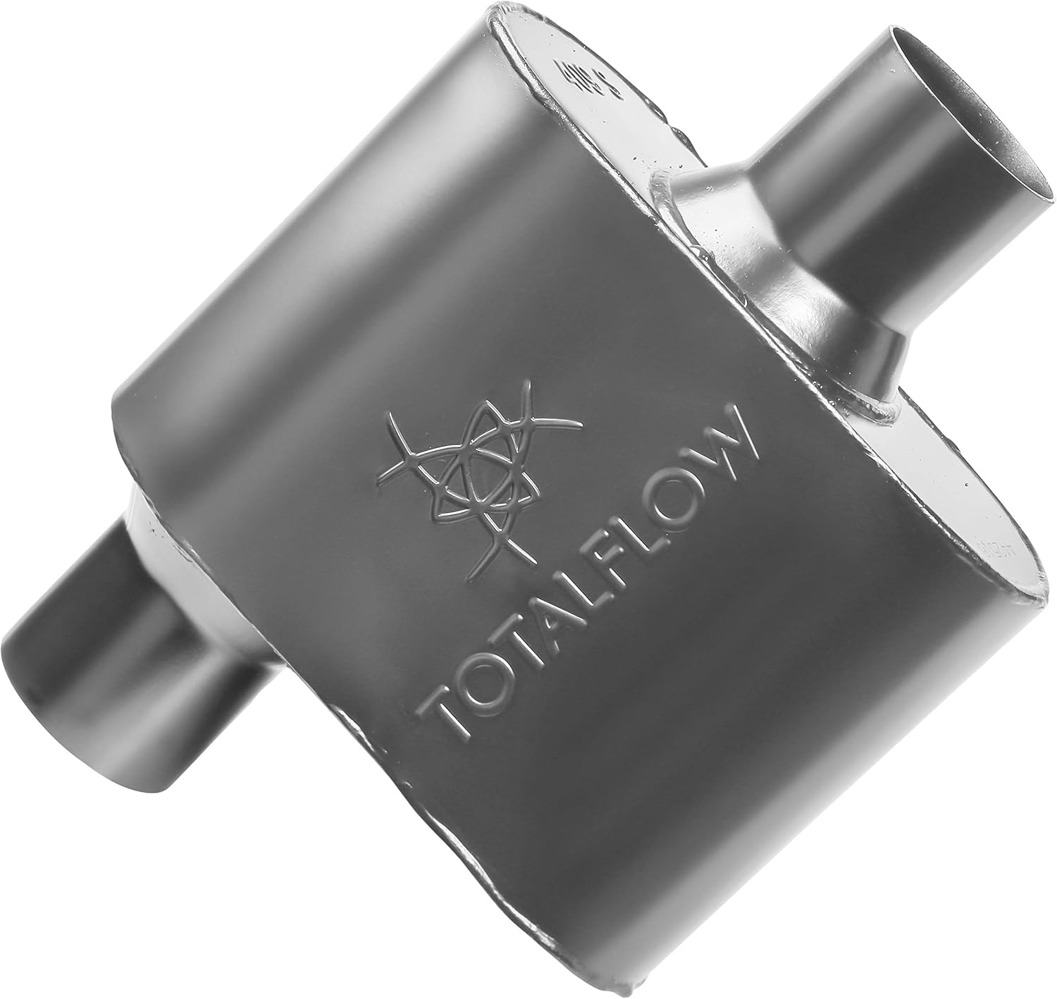TOTALFLOW Black 3" 3" 443016 409 Stainless Steel Single Chamber Universal Muffler 3" Offset in / 3" Center Out