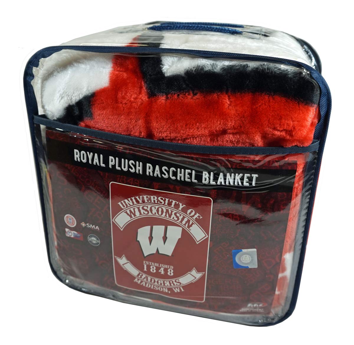 Northwest University of Wisconsin Badgers - Established in 1848 - Raschel 60x80 inch Blanket Throw