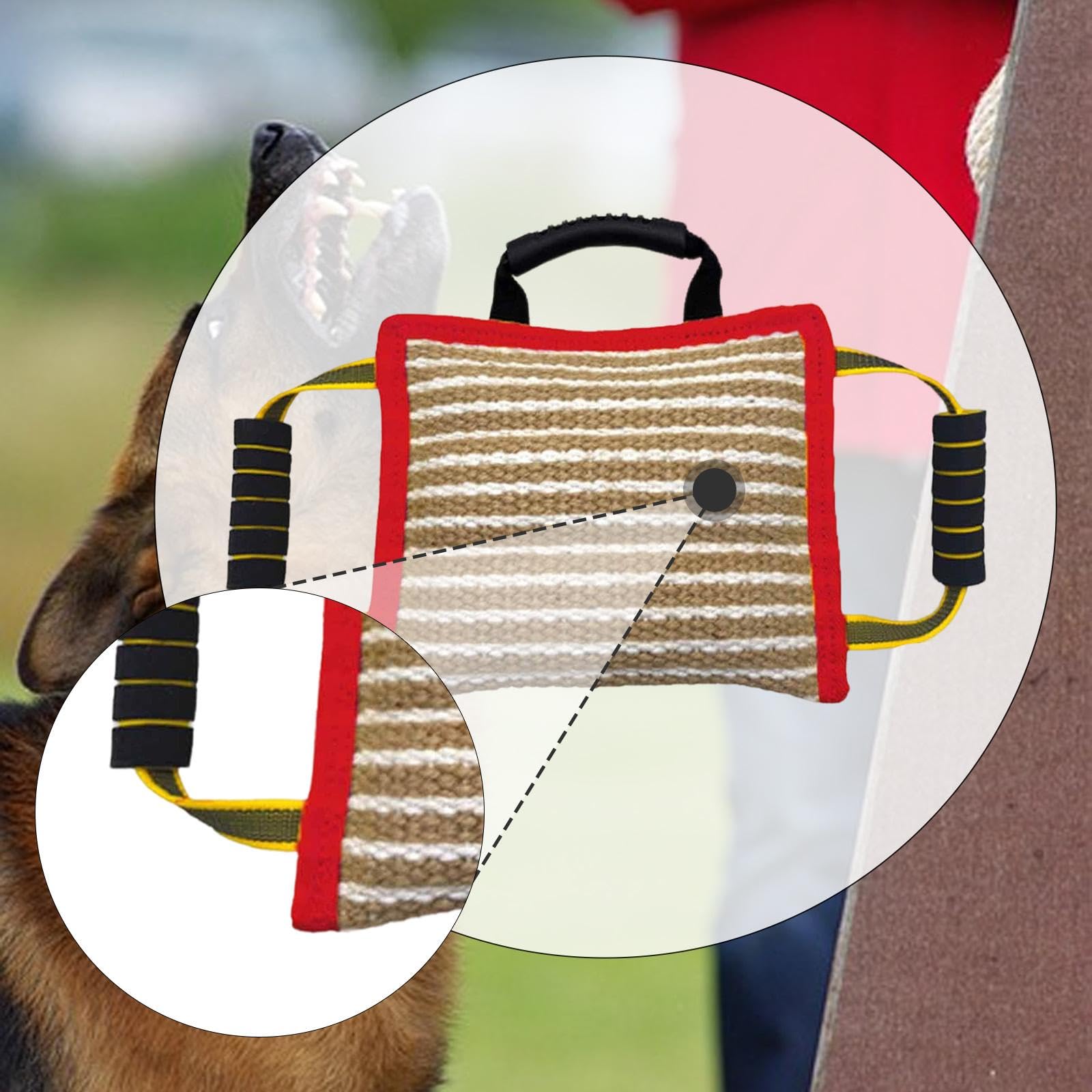 Mordedor para Perros Almohada de Perro Jute Accesorio Robusto Entrenamiento Asa Fácil Agarre Adecuada para Mejorar Obediencia Juegos Interacti