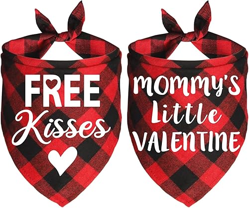 JOTFA Paquete de 2 bandanas para perro de San Valentín, bandanas para el día de San Valentín, bandanas para el día de San Valentín, trajes para