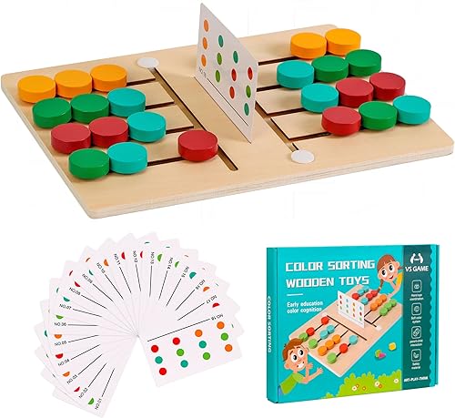 Sozize Juego de combinación de colores para niños de 3 años en adelante, rompecabezas de diapositivas Montessori, juego de memoria, rompecabezas de