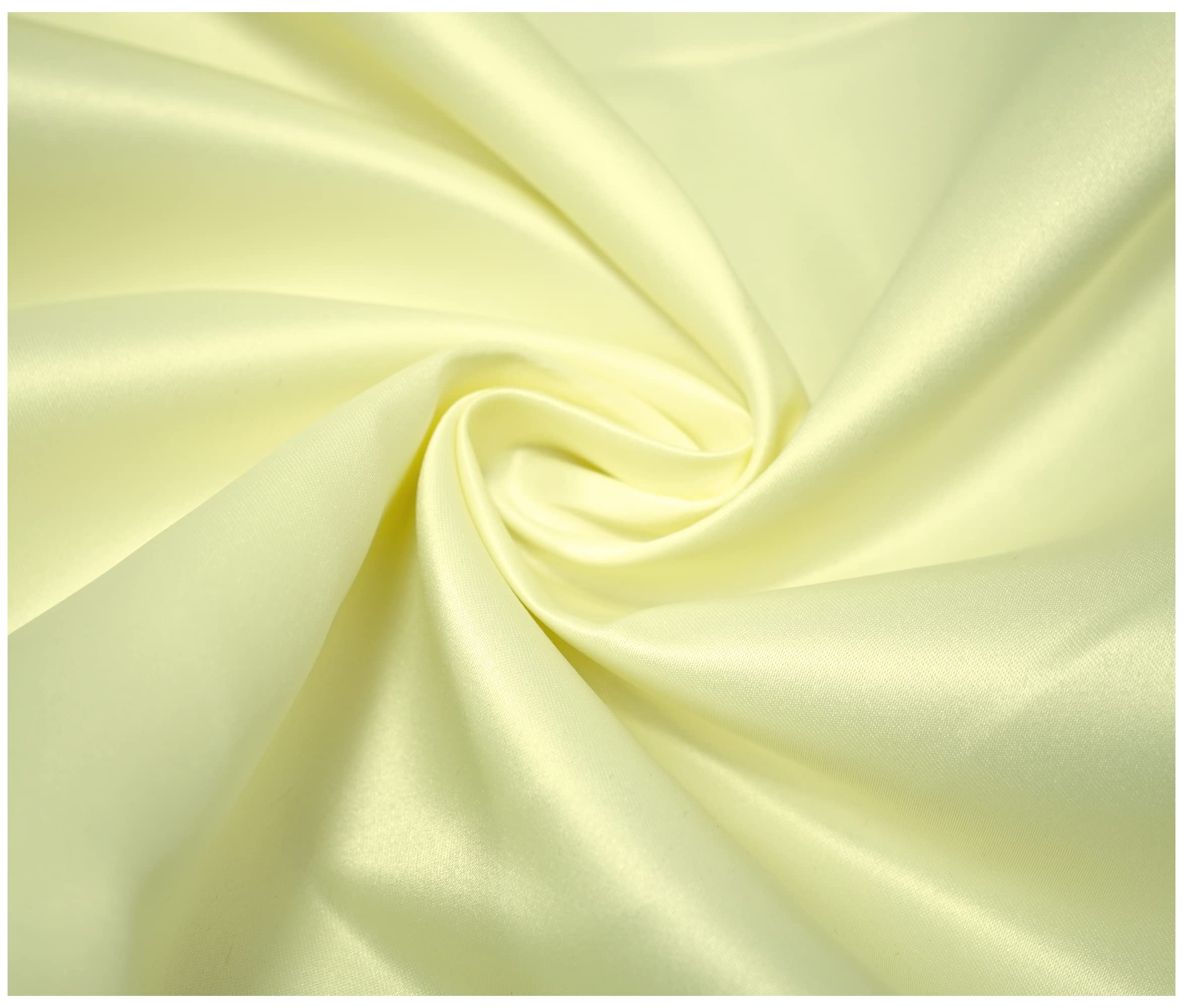 Matte Duchess Bridal Satin Polyester Fabric for Dressmaking Wedding Crafts Quilting Sewing 150cm Wide (2 Metre (200 x 150cm), Lemon)