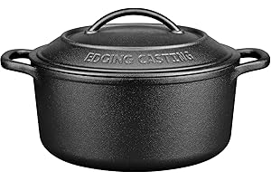 Pre-Seasoned Cast Iron Round Dutch Oven Pot with Dual Handle Lid
