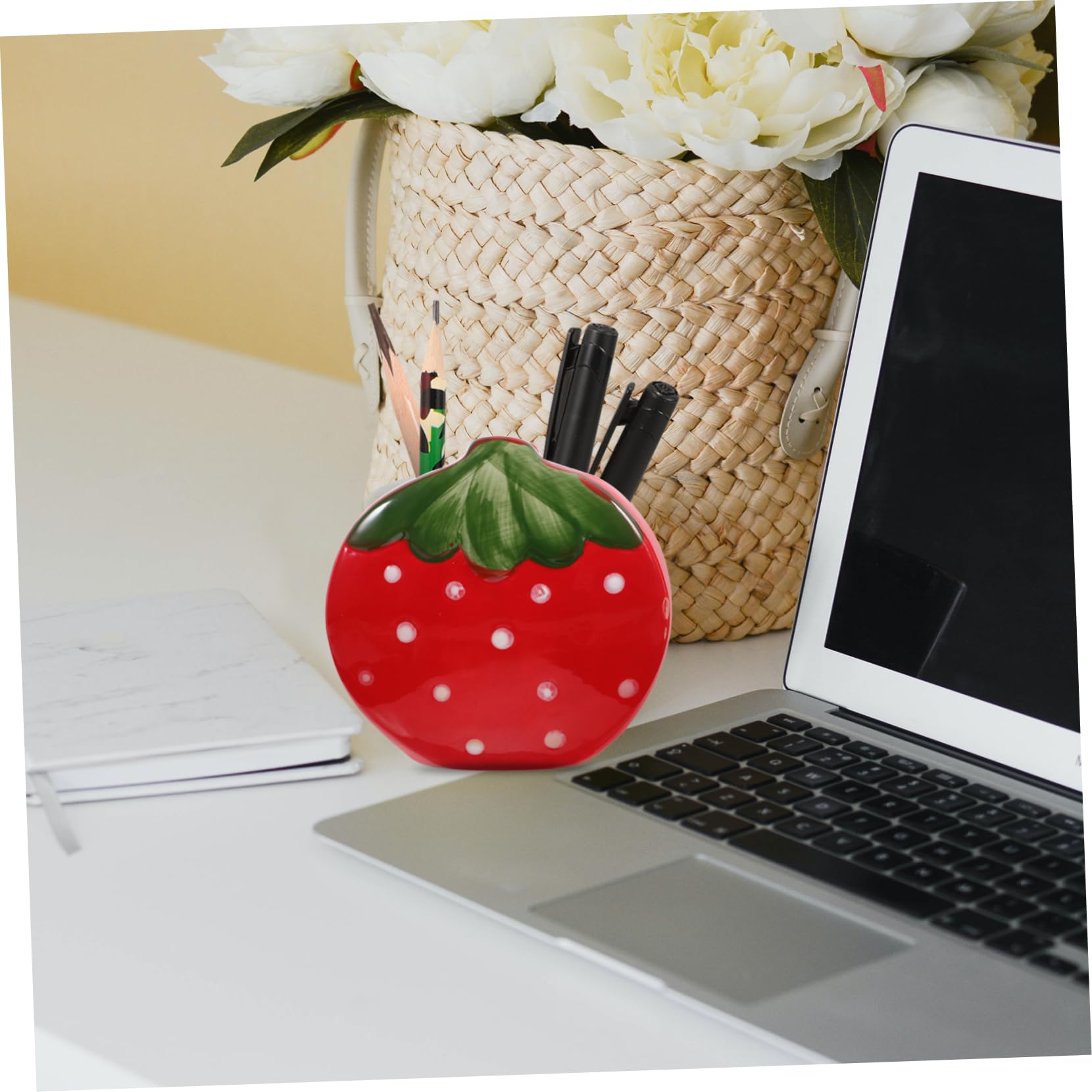 Angoily Portapenne A Forma Di Fragola 3 Pezzi Piccolo Portapenne Per Scrivania Portapenne Multifunzionale Portapenne Da Scrivania Organizer Per Penne Da Scrivania Contenitore Per