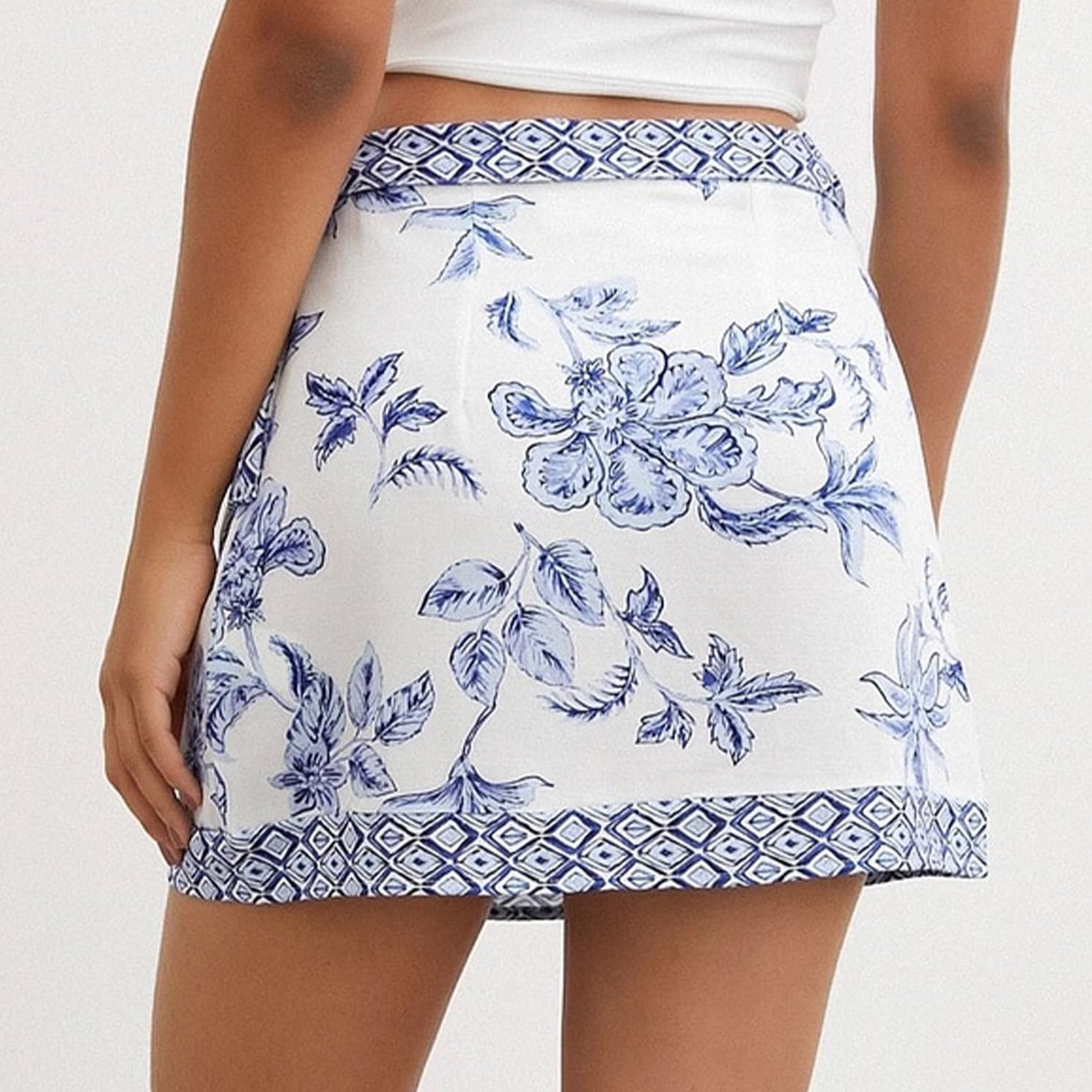 Womens Floral Wrap Short Skirt Summer Beach Mini Skirt Casual Knot Side High Waist A Line Vacation Outfits Skorts - Image 4