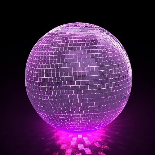 Miniatura 7 de Bola de discoteca rosa con luces, espejo de discoteca de 6 pulgadas, forma de bola rosa reflectante, decoración de arte para el hogar, adornos de