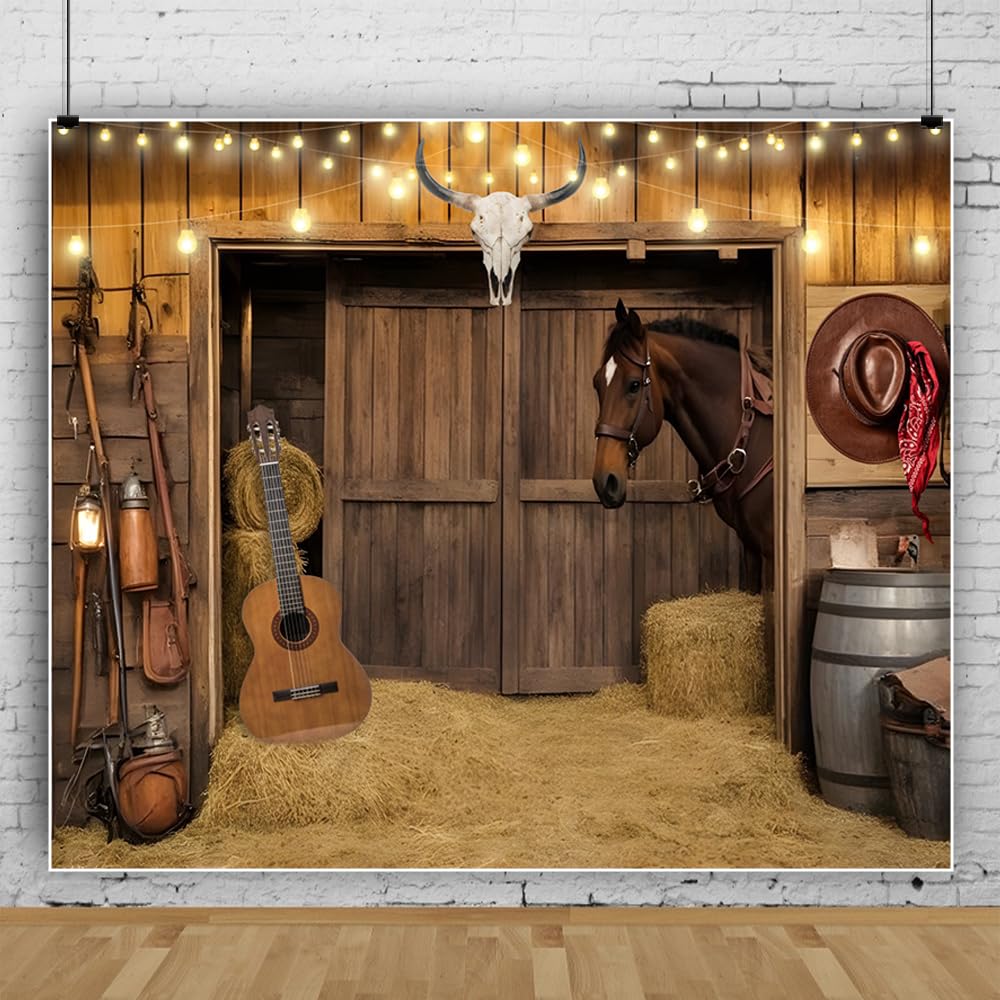 2,4 x 1,8 m sfondo rustico occidentale per feste cowboy occidentali decorazione per feste in legno fienile casa sfondo foto per decorazioni rodeo selvaggio West, forniture per feste di
