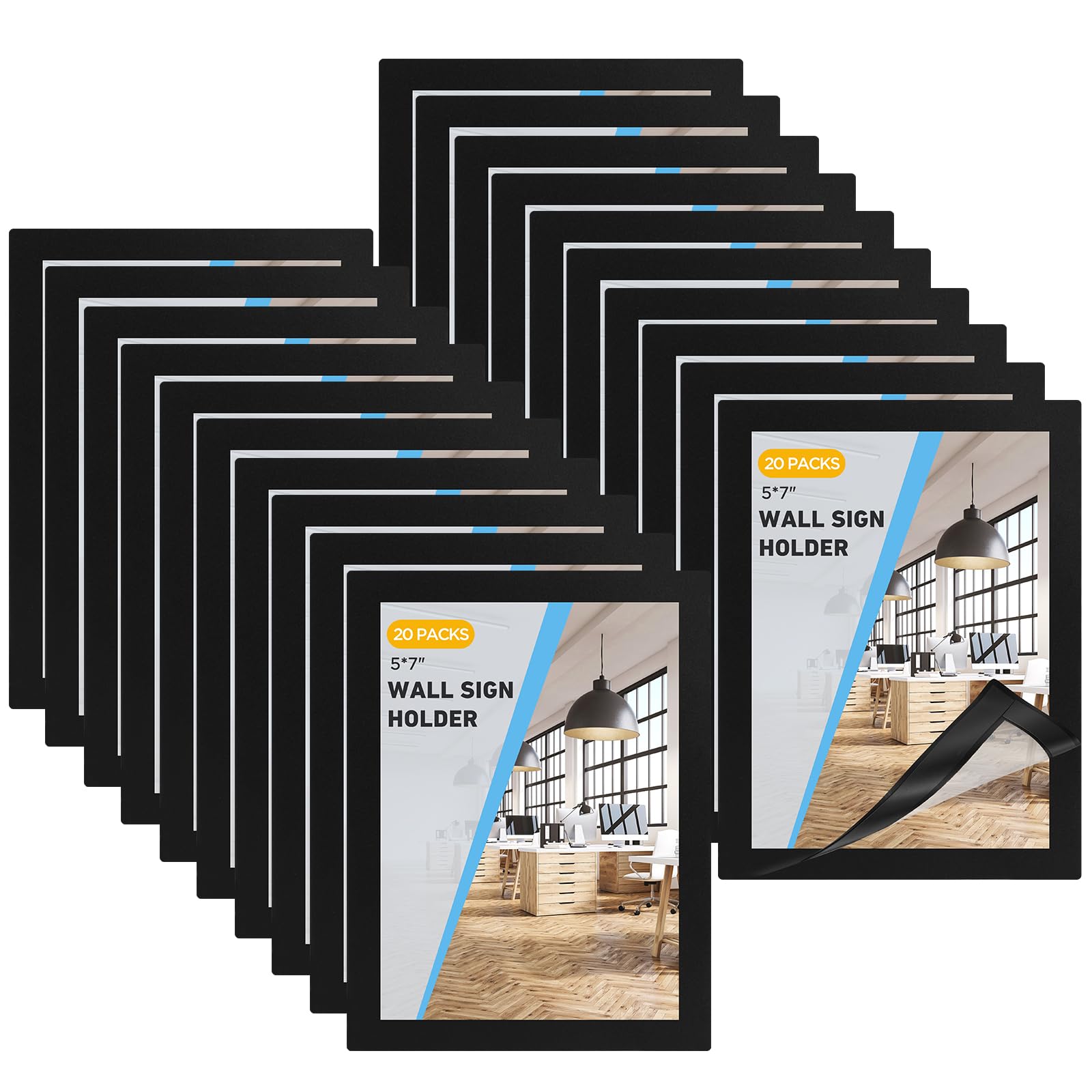 Cadre photo magnétique autocollant anti-traces pour affichage mural sans percer 13x18 cm x20