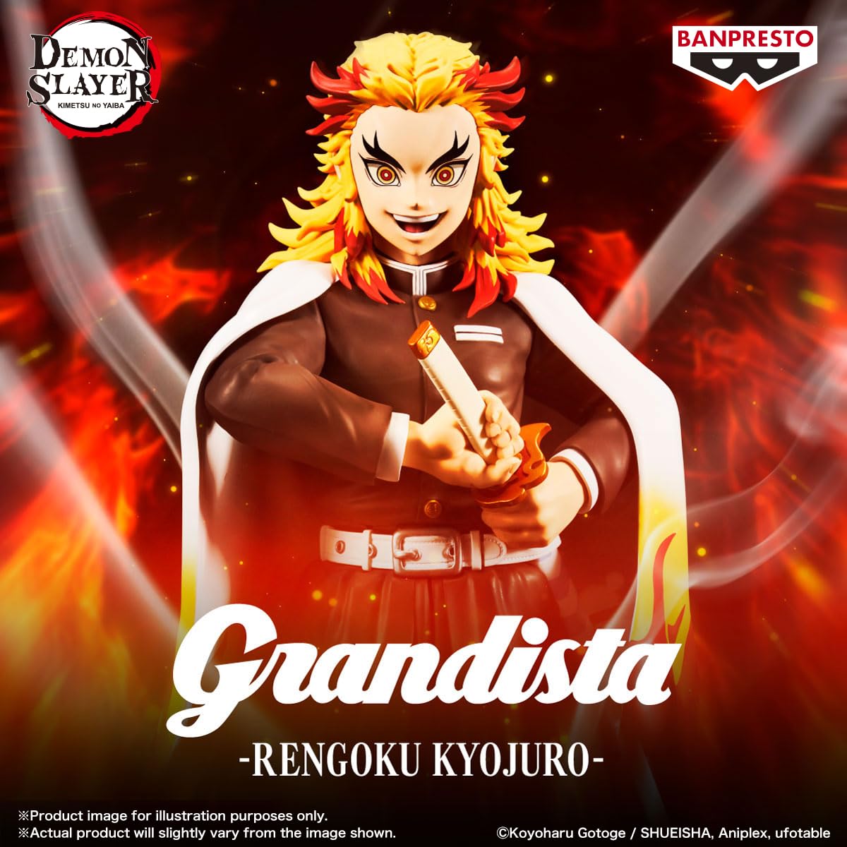 Banpresto Sammelfigur Kyojuro Rengoku Demon Slayer: Kimetsu No Yaiba, 24 cm, Grandista BP29369P, Mehrfarbig, optimal für Anime-Fans
