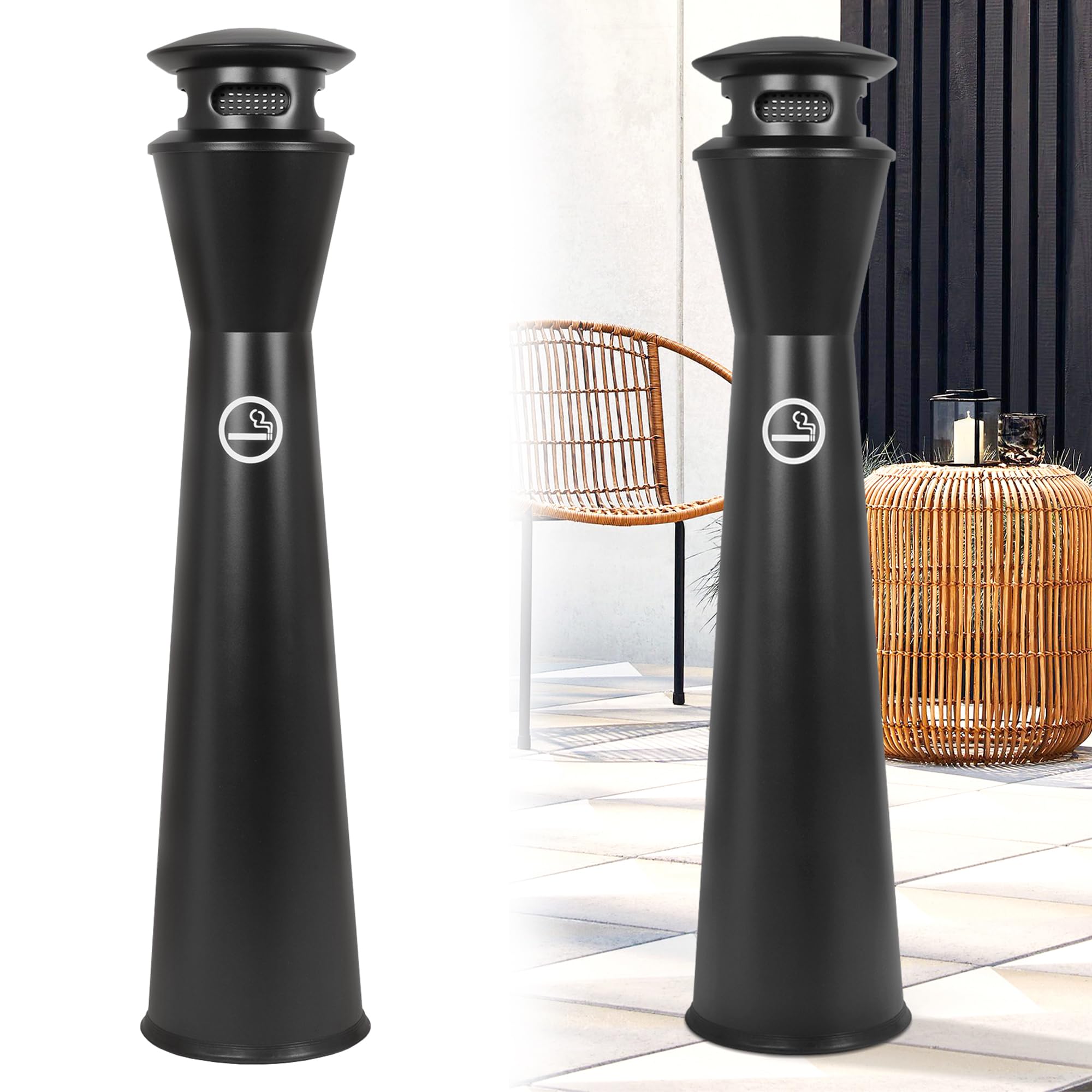 RDUIGT Trash Ash Receptacle Outdoor with Removable Inner Barrel, Standing Trash Can, 43.3