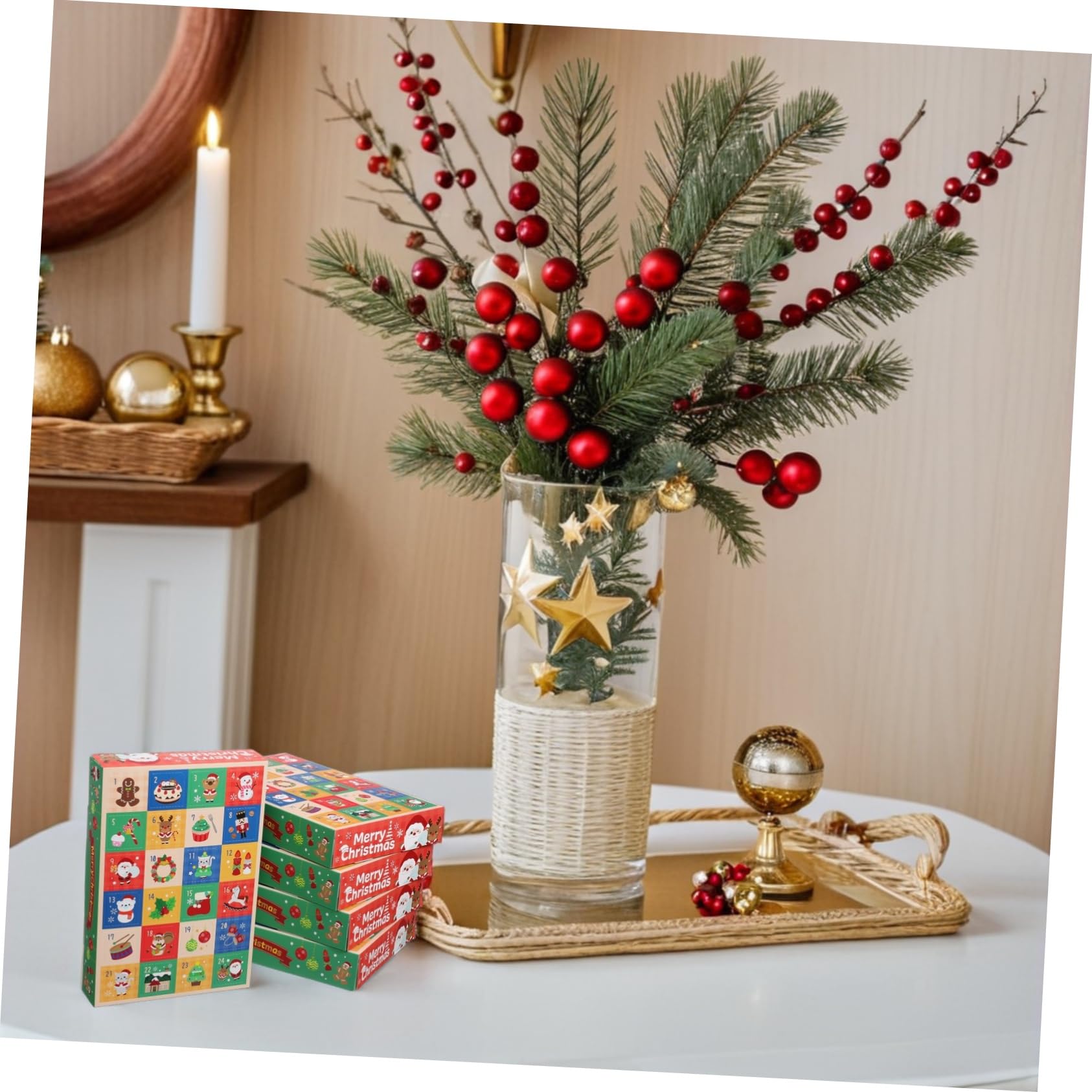 Alipis 5pezzi Scatole Vuote di Carta per Calendario di Natale Scatole Regalo da Riempire per Vacanze del Calendario Avvento per Conto alla Rovescia di Natale