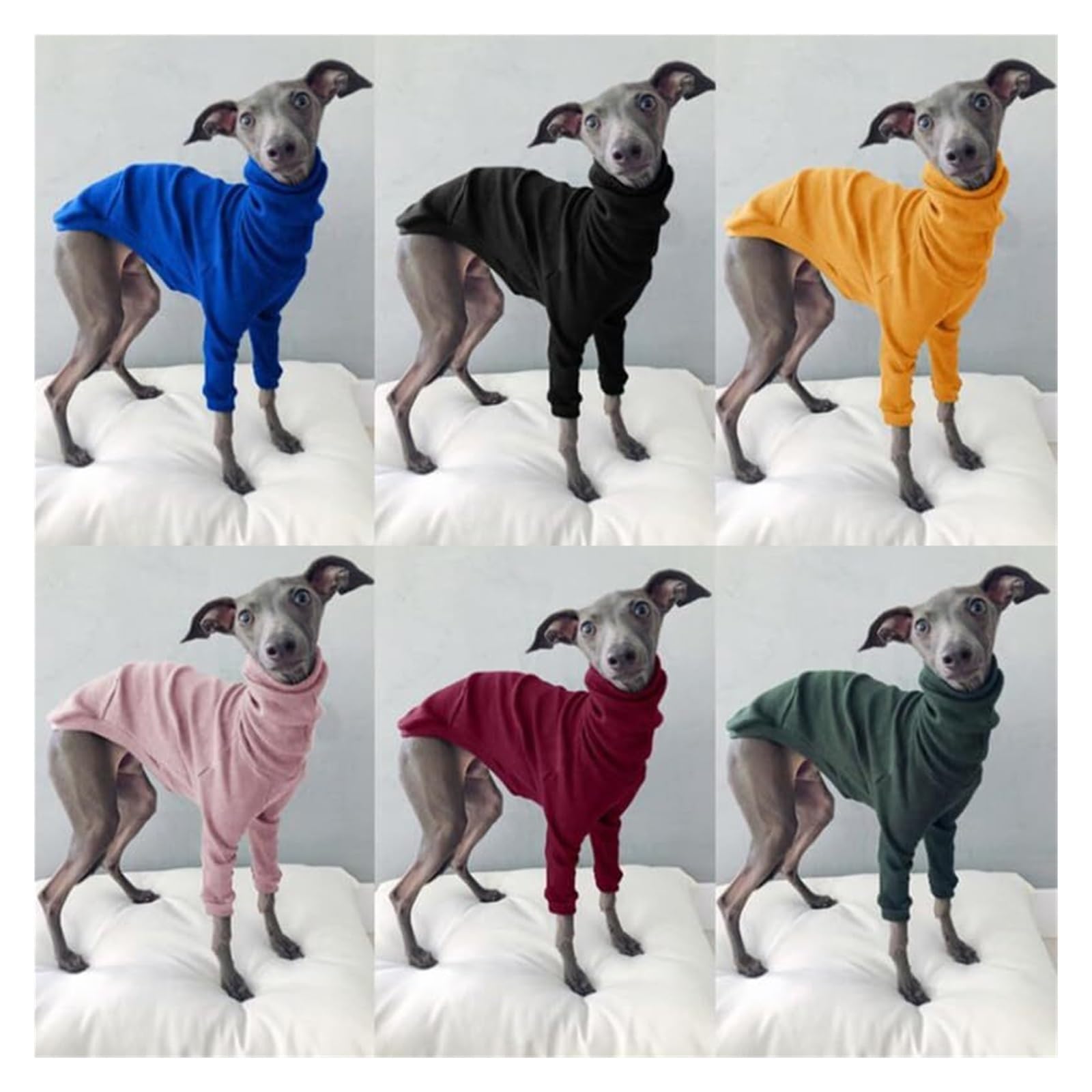 Manteau pour chien Greyhound – Veste à col roulé extensible à col montant pour lévriers whippets et lévriers italiens, pyjama d'hiver chaud à deux pattes (noir, taille XXL)