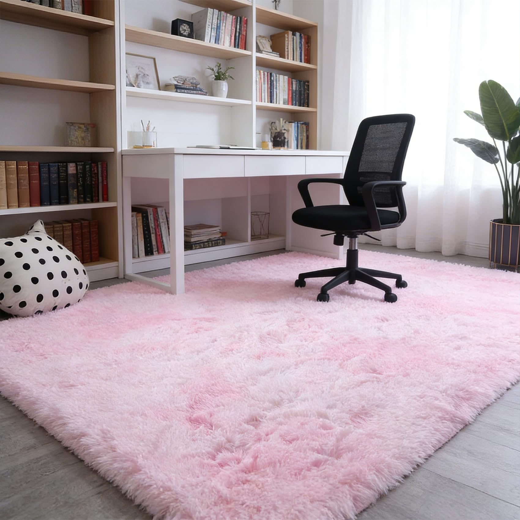 Tapis chambre enfant garçon lavable épais rose clair 85x100 cm