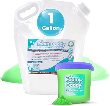 FoamDaddy UV Glow & Gel Solution Professional Ultra-Concentrated Gel Make your Foam GLOW Makes 300-400 Gallons of Fun High Stacking, Hypoallergenic Designed for Any Foam Machine 1 Gallon